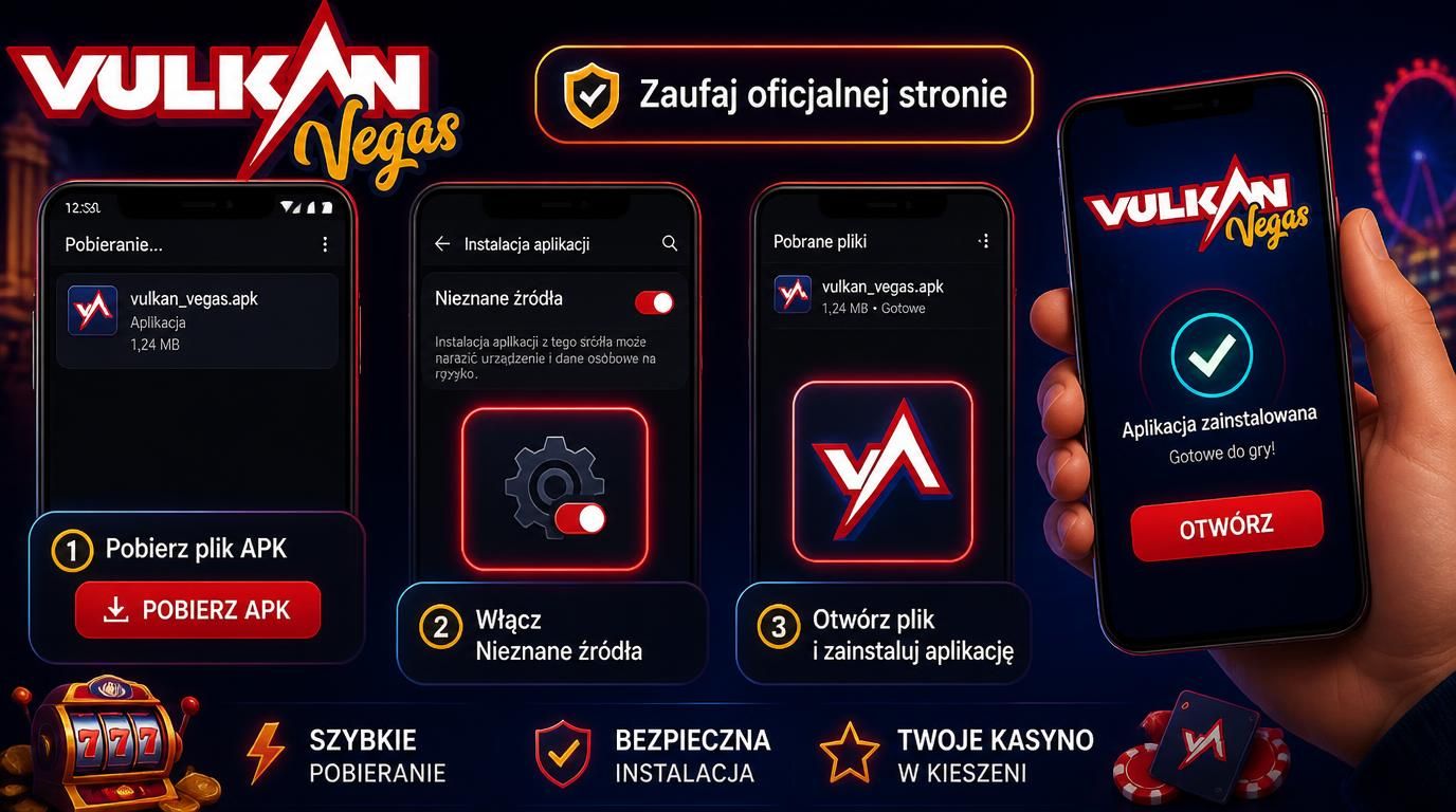 Ekran pobierania APK z oficjalnego źródła, ikona ostrzeżenia „Nieznane źródła”